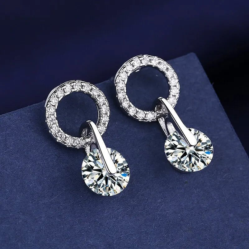 Creole Argent Boucles D'oreilles En Avec Petits Cristaux de Zircon Avec Motifs De Fleurs - Bijoux De Lune