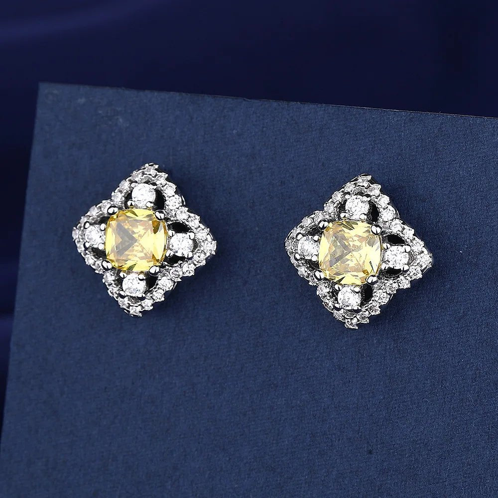 Creole Argent Boucles D'oreilles En Avec Petits Cristaux de Zircon Avec Motifs De Fleurs - Bijoux De Lune
