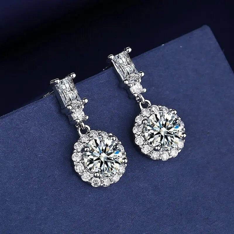 Creole Argent Boucles D'oreilles En Avec Petits Cristaux de Zircon Avec Motifs De Fleurs - Bijoux De Lune
