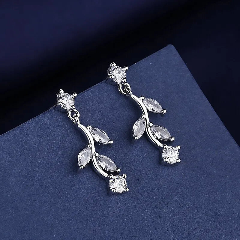 Creole Argent Boucles D'oreilles En Avec Petits Cristaux de Zircon Avec Motifs De Fleurs - Bijoux De Lune