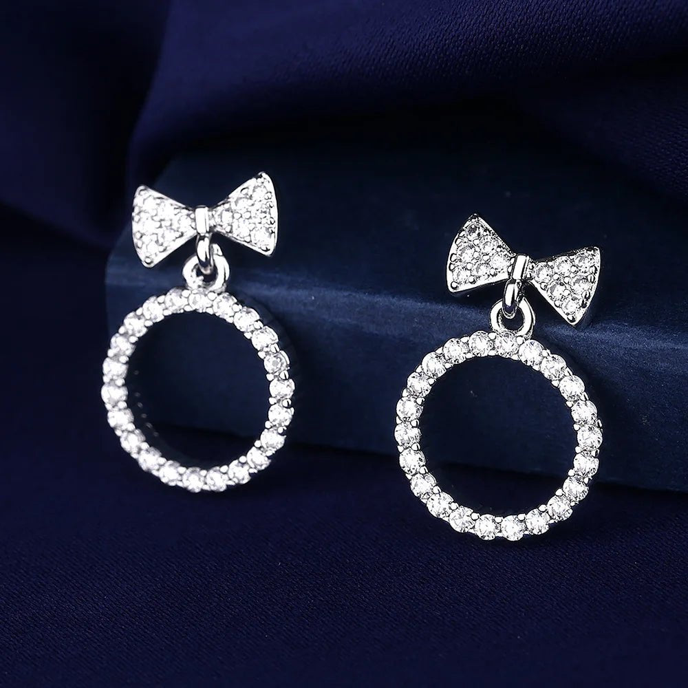 Creole Argent Boucles D'oreilles En Avec Petits Cristaux de Zircon Avec Motifs De Fleurs - Bijoux De Lune