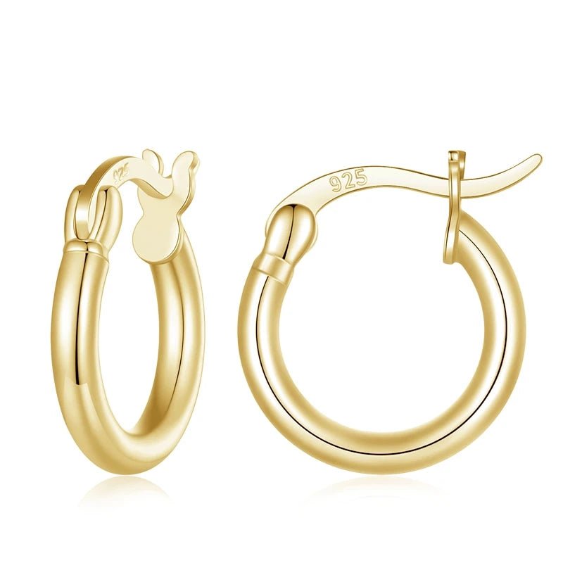 Creole Argent Boucles D'oreilles En Sterling 925 Plaqué Or - Bijoux De Lune