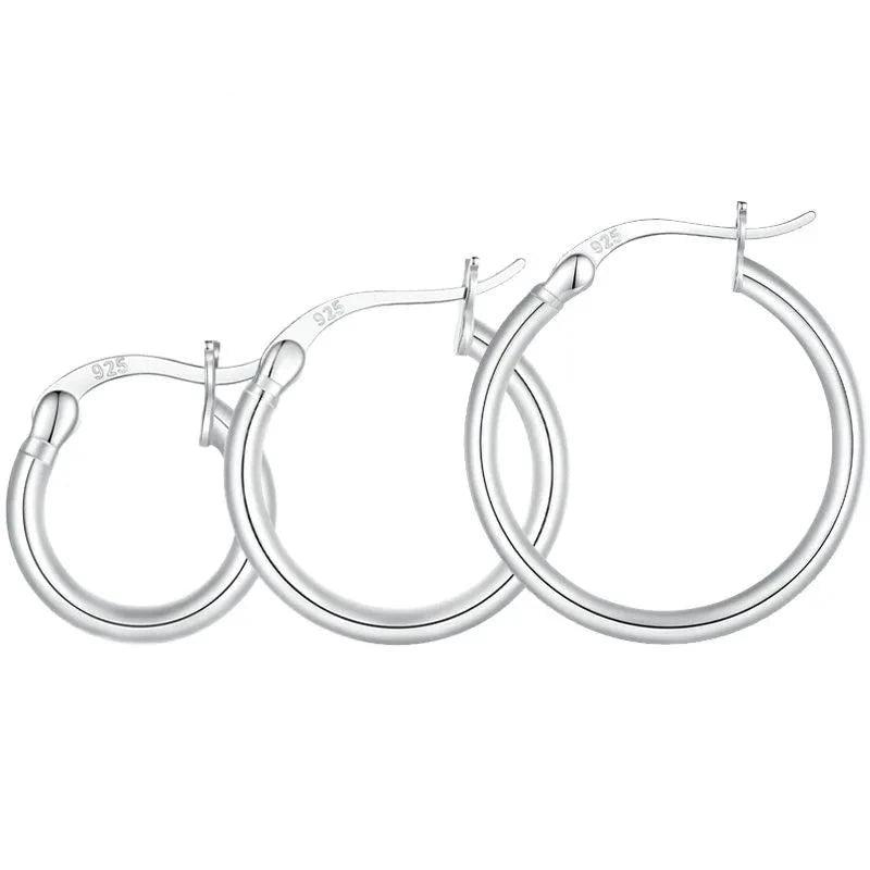 Creole Argent Boucles D'oreilles En Sterling 925 Plaqué Or - Bijoux De Lune