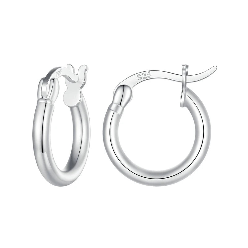 Creole Argent Boucles D'oreilles En Sterling 925 Plaqué Or - Bijoux De Lune