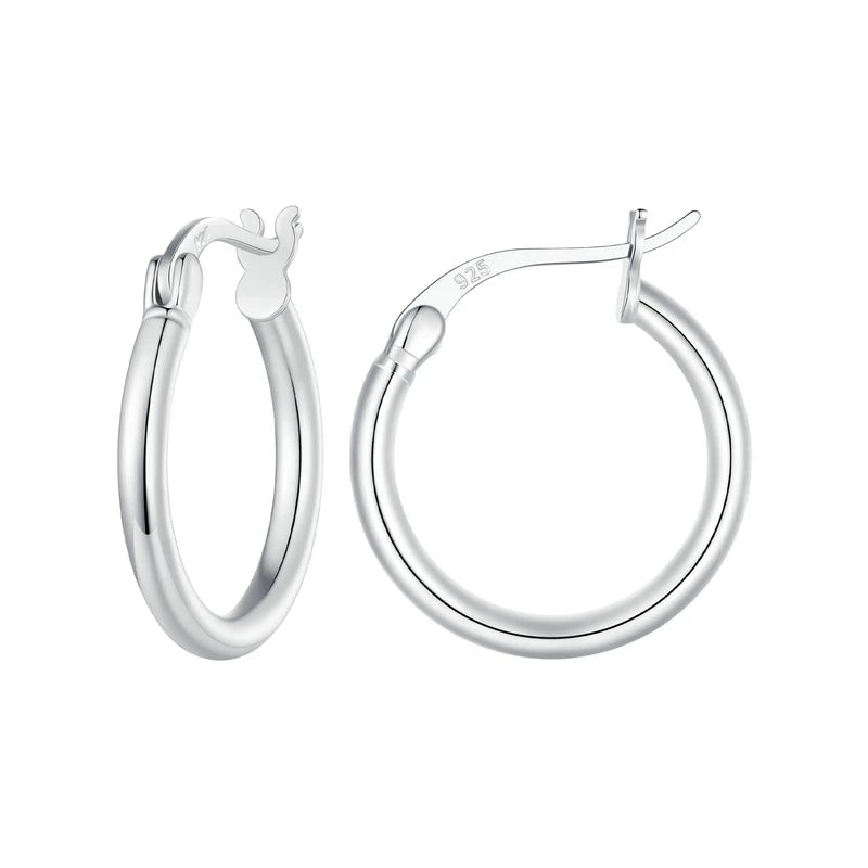Creole Argent Boucles D'oreilles En Sterling 925 Plaqué Or - Bijoux De Lune