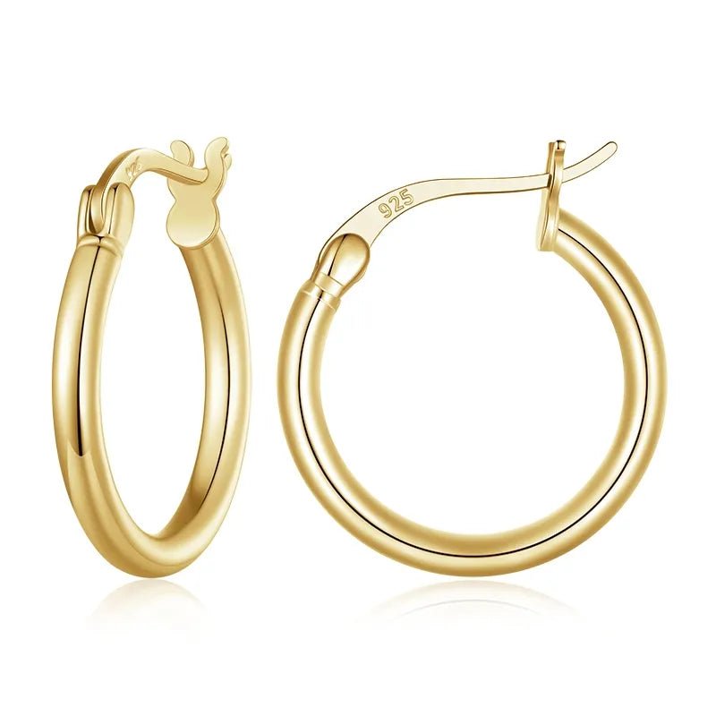 Creole Argent Boucles D'oreilles En Sterling 925 Plaqué Or - Bijoux De Lune