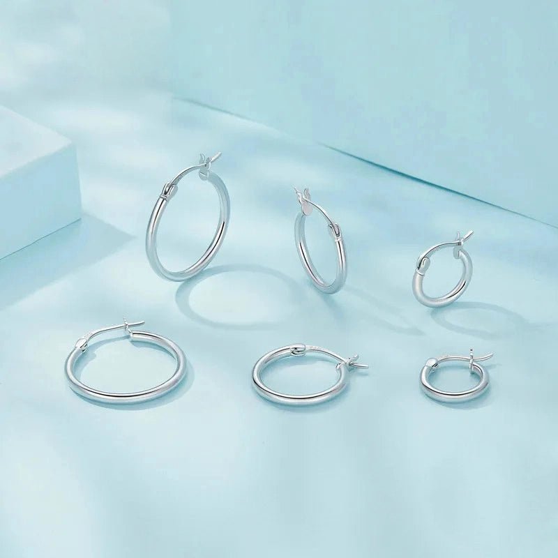 Creole Argent Boucles D'oreilles En Sterling 925 Plaqué Or - Bijoux De Lune