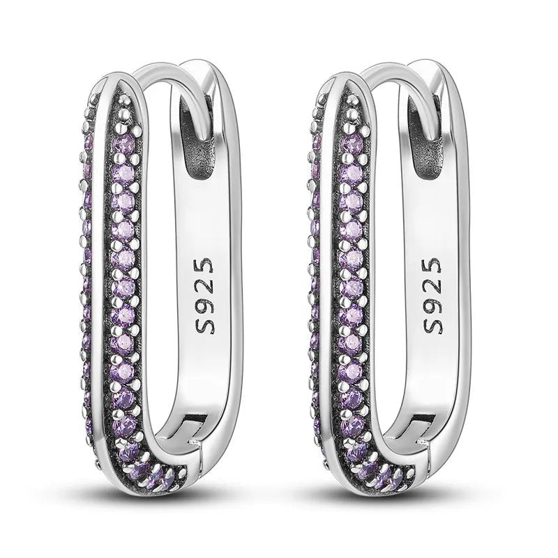 Créole Argent Zircon Boucles D'oreilles En Sterling 925 - Bijoux De Lune