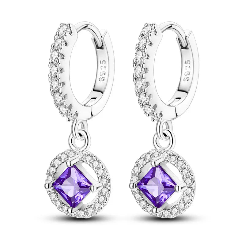 Créole Argent Zircon Boucles D'oreilles En Sterling 925 - Bijoux De Lune