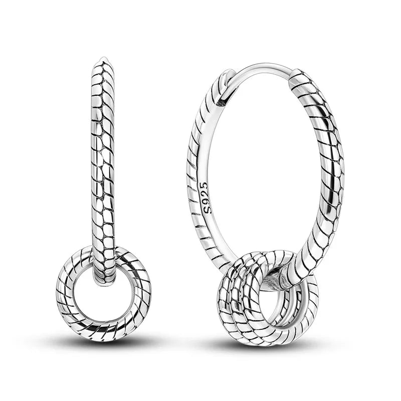 Créole Argent Zircon Boucles D'oreilles En Sterling 925 - Bijoux De Lune