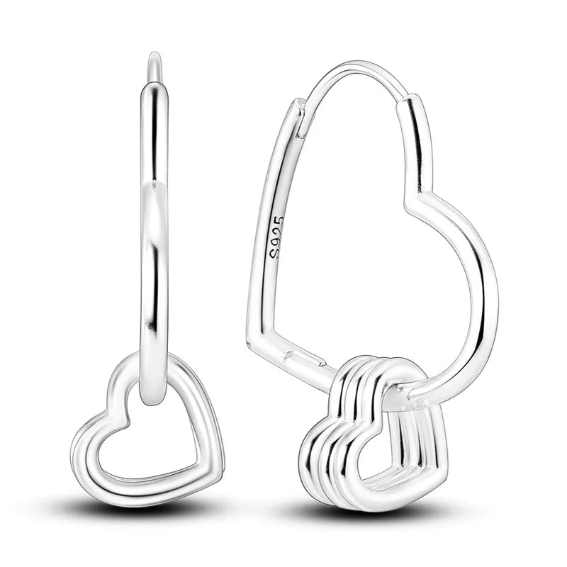 Créole Argent Zircon Boucles D'oreilles En Sterling 925 - Bijoux De Lune