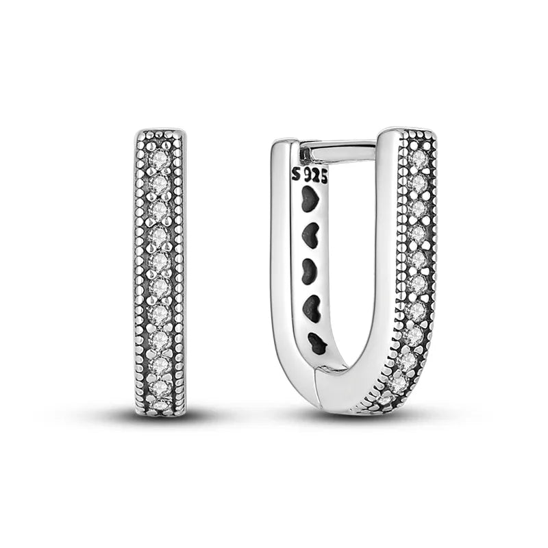 Créole Argent Zircon Boucles D'oreilles En Sterling 925 - Bijoux De Lune