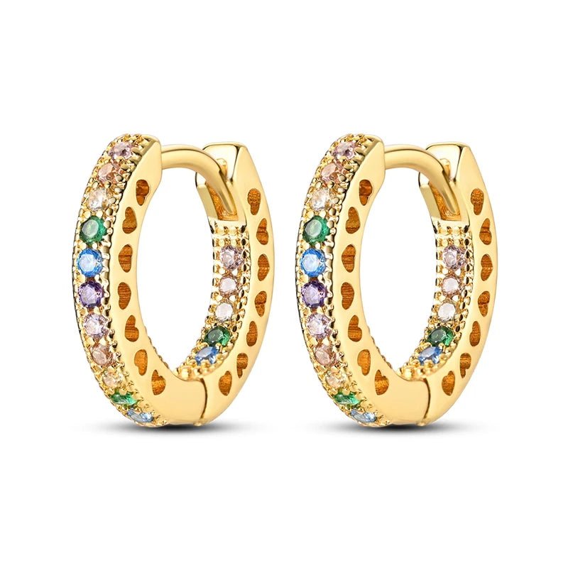 Créole Argent Zircon Boucles D'oreilles En Sterling 925 - Bijoux De Lune