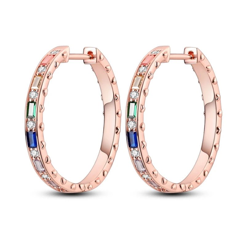 Créole Argent Zircon Boucles D'oreilles En Sterling 925 - Bijoux De Lune