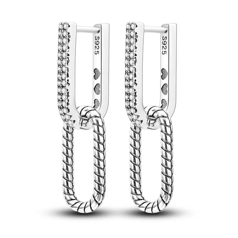 Créole Argent Zircon Boucles D'oreilles En Sterling 925 - Bijoux De Lune