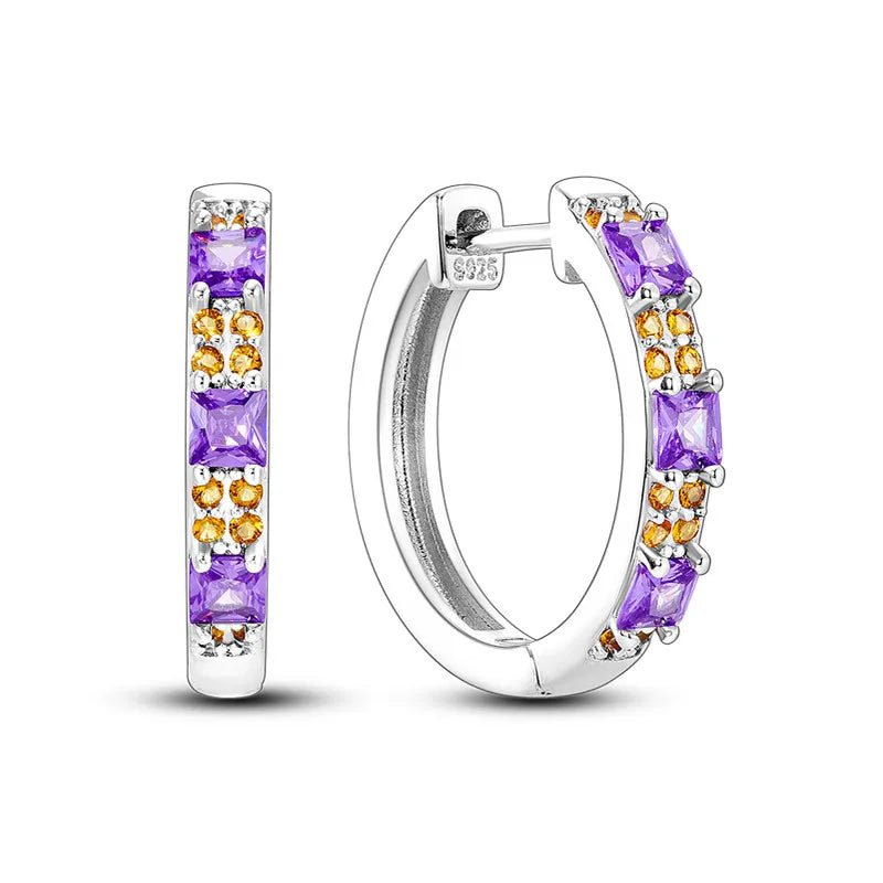 Créole Argent Zircon Boucles D'oreilles En Sterling 925 - Bijoux De Lune