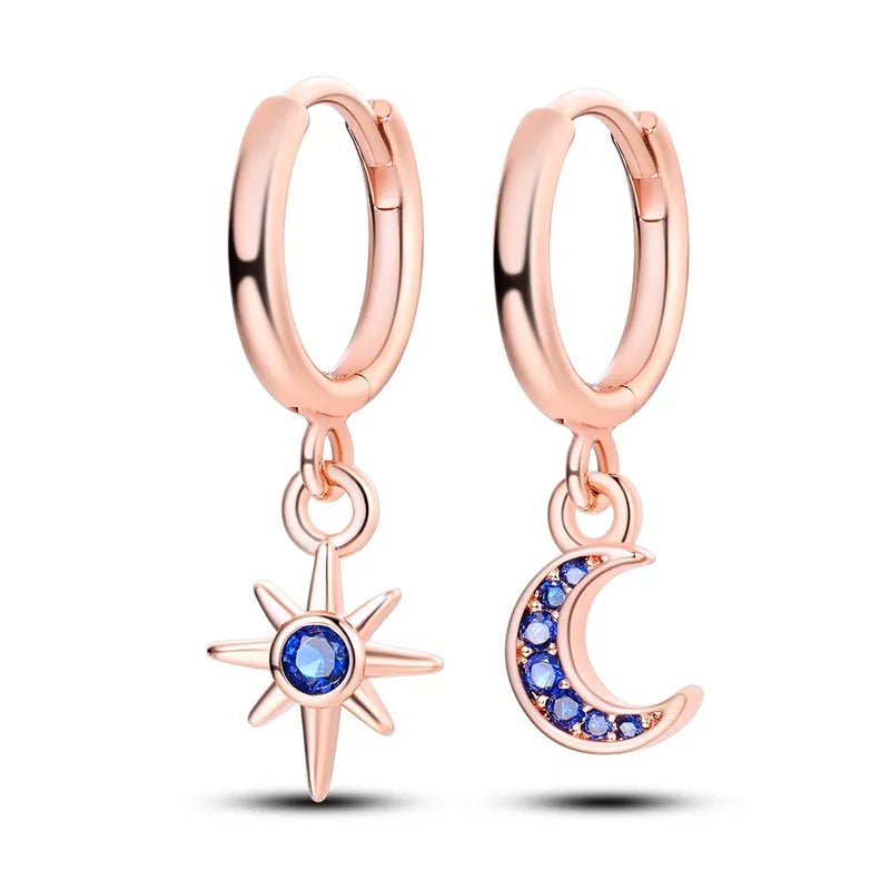 Créole Argent Zircon Boucles D'oreilles En Sterling 925 - Bijoux De Lune