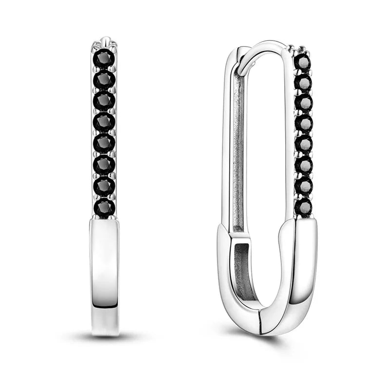 Créole Argent Zircon Boucles D'oreilles En Sterling 925 - Bijoux De Lune