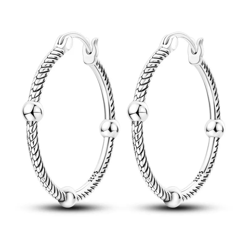 Créole Argent Zircon Boucles D'oreilles En Sterling 925 - Bijoux De Lune