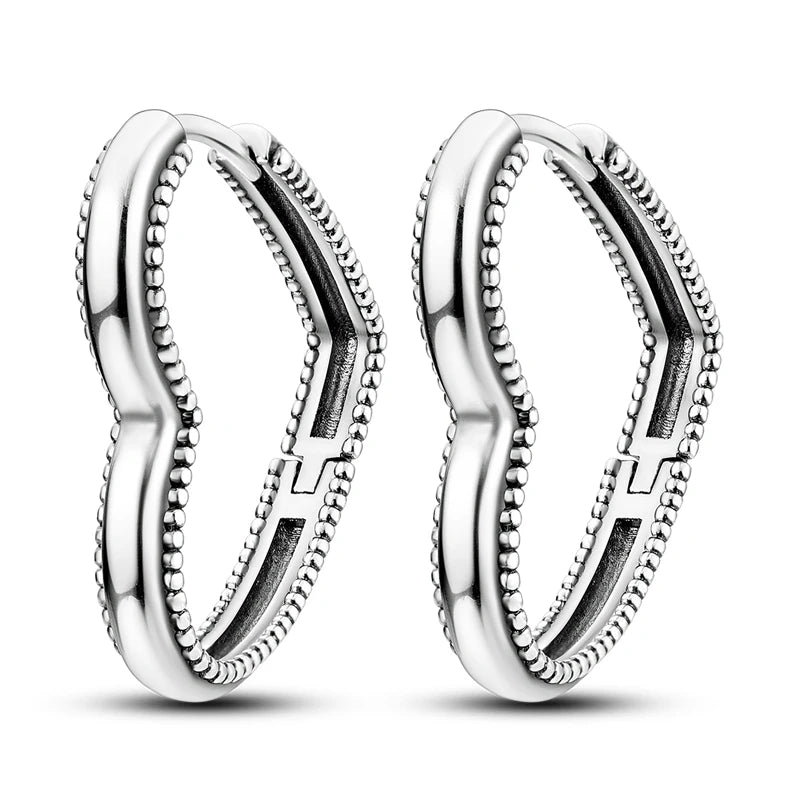 Créole Argent Zircon Boucles D'oreilles En Sterling 925 - Bijoux De Lune