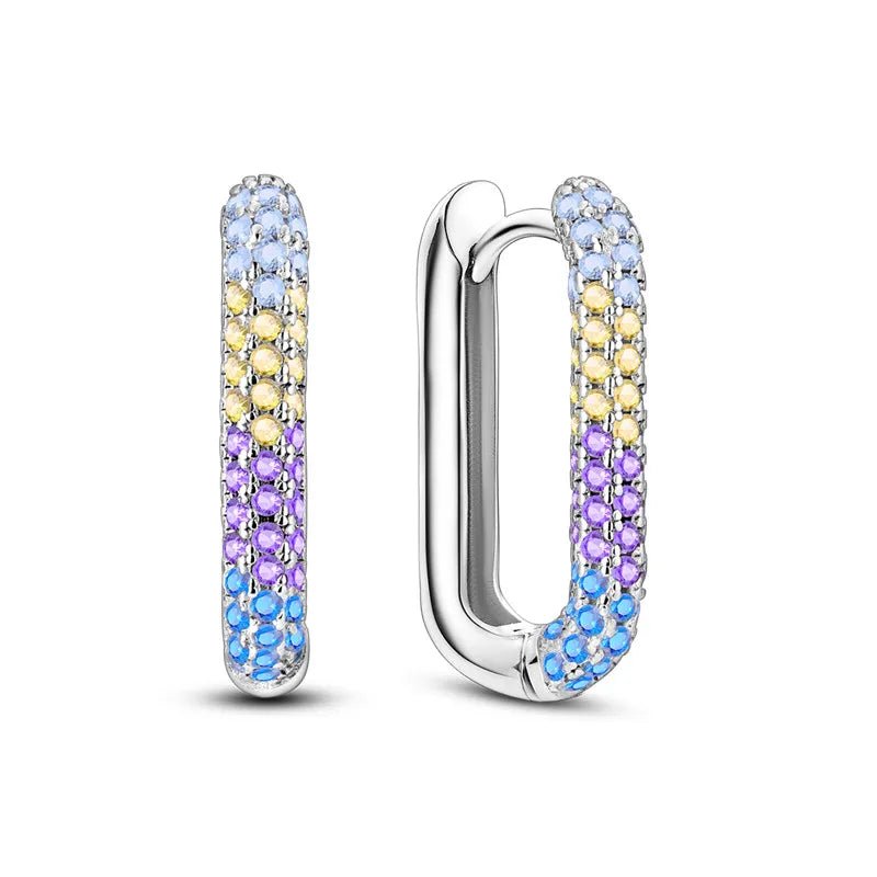 Créole Argent Zircon Boucles D'oreilles En Sterling 925 - Bijoux De Lune