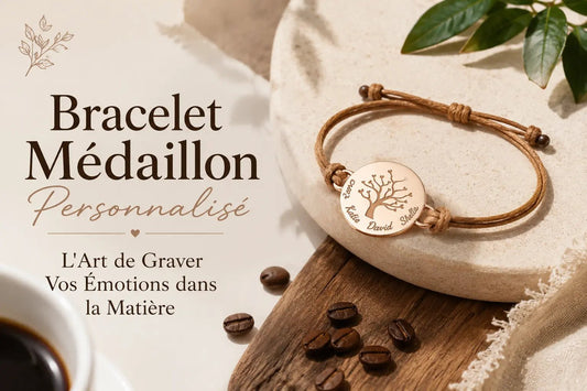 Bracelet Médaillon Personnalisé : L'Art de Graver Vos Émotions dans la Matière - Bijoux De Lune