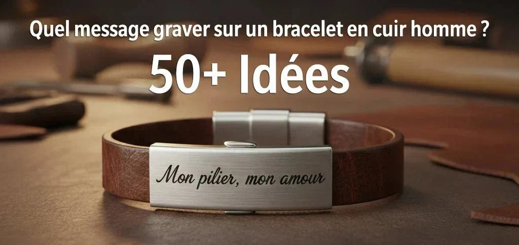 Quel message graver sur un bracelet en cuir homme ? 50+ Idées - Bijoux De Lune