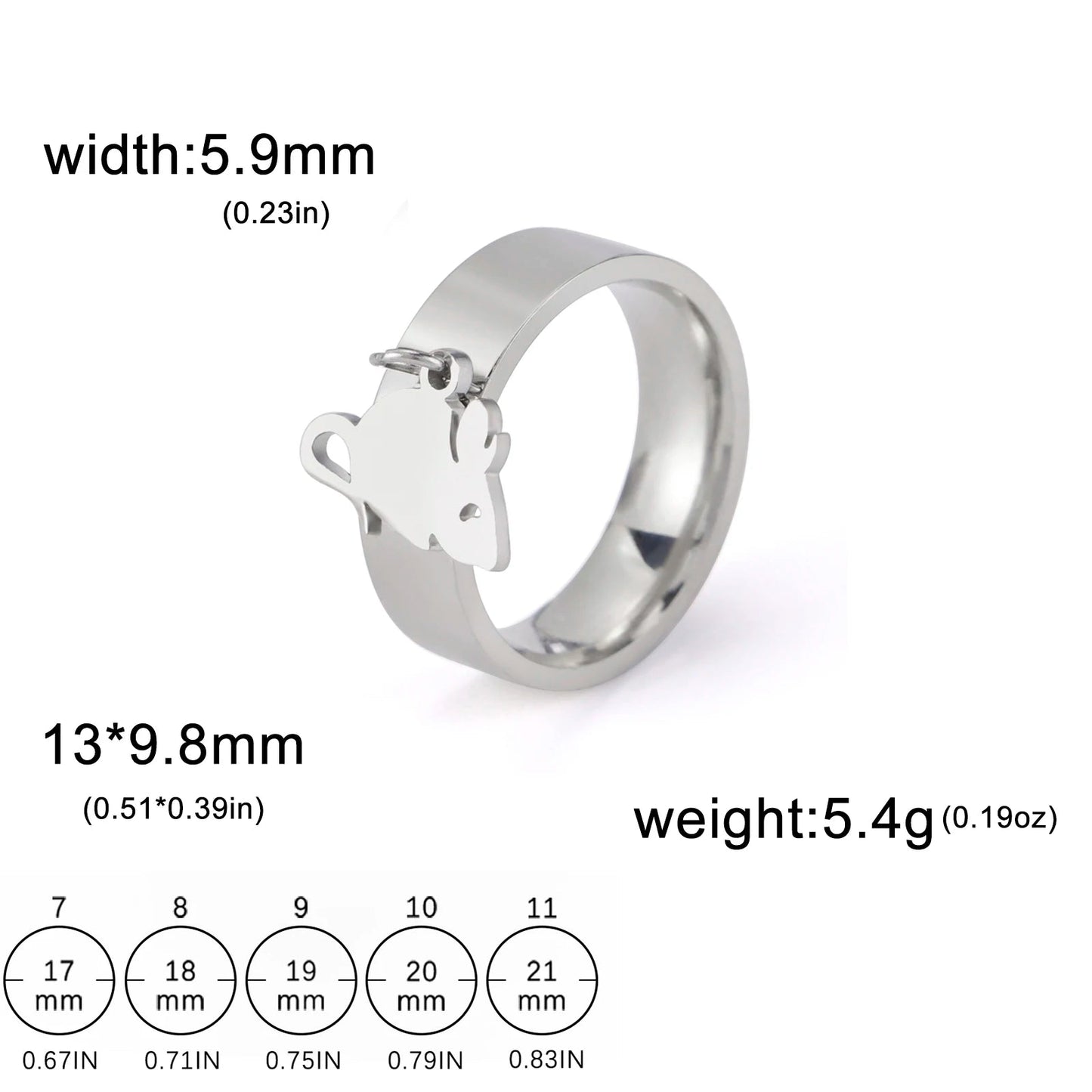 Bague Avec Pendentif Femme Acier Avec pendentif Fleur, Feuille Et Patte D'araignée - Bijoux De Lune