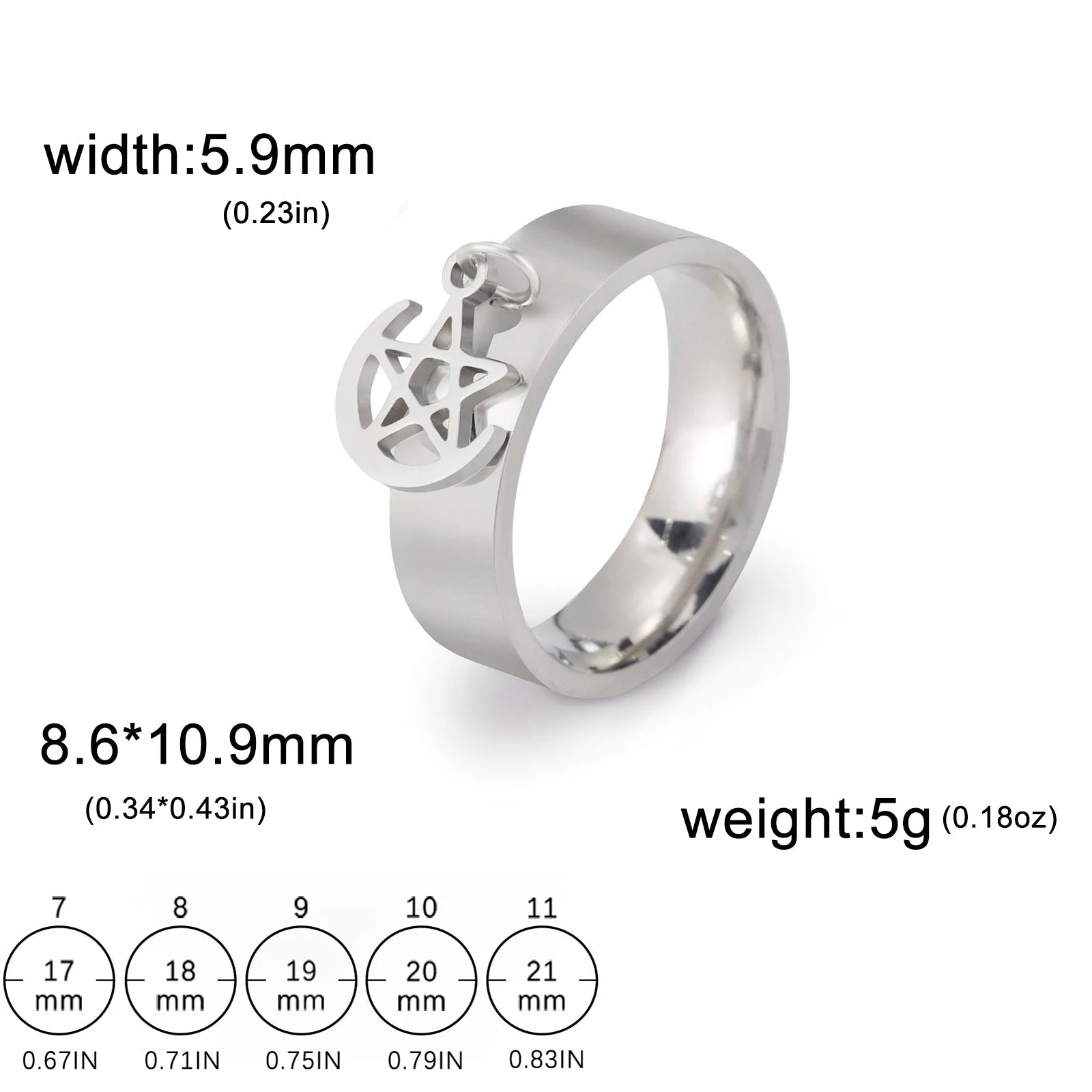 Bague Avec Pendentif Femme Acier Avec pendentif Fleur, Feuille Et Patte D'araignée - Bijoux De Lune