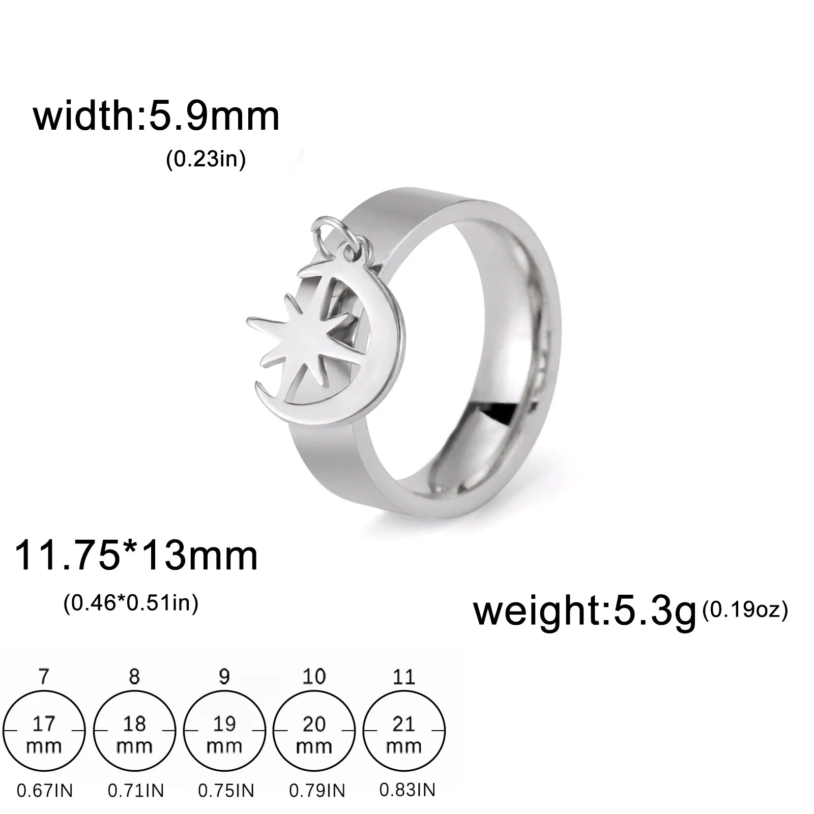 Bague Avec Pendentif Femme Acier Avec pendentif Fleur, Feuille Et Patte D'araignée - Bijoux De Lune