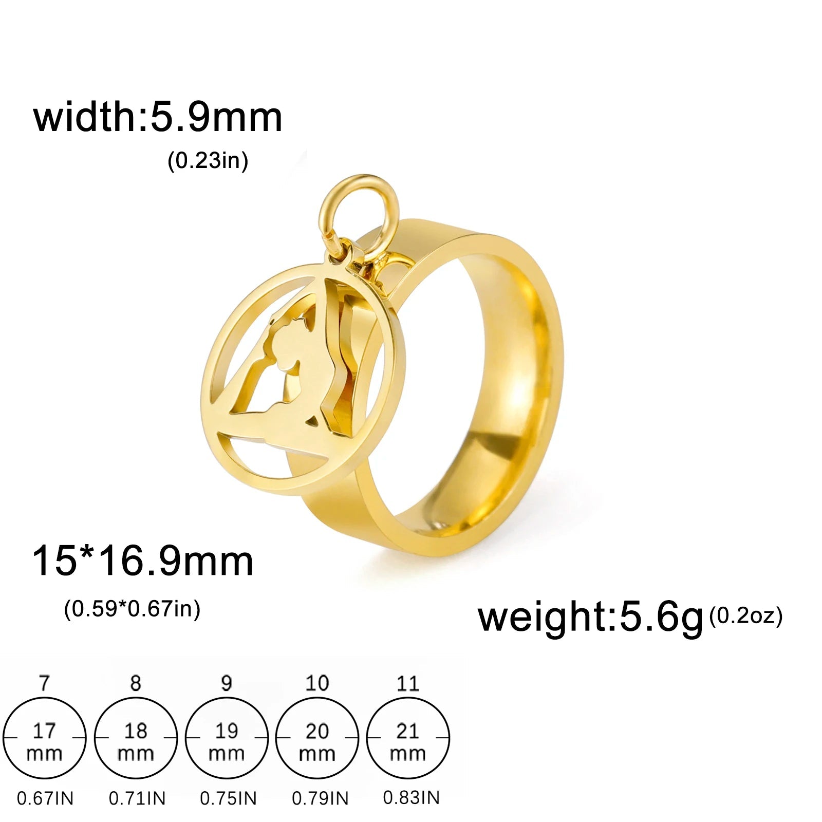 Bague Avec Pendentif Femme Acier Avec pendentif Fleur, Feuille Et Patte D'araignée - Bijoux De Lune