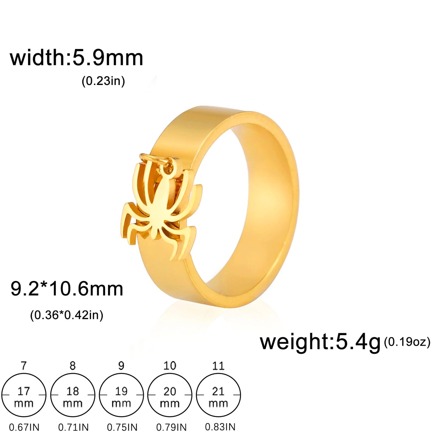 Bague Avec Pendentif Femme Acier Avec pendentif Fleur, Feuille Et Patte D'araignée - Bijoux De Lune