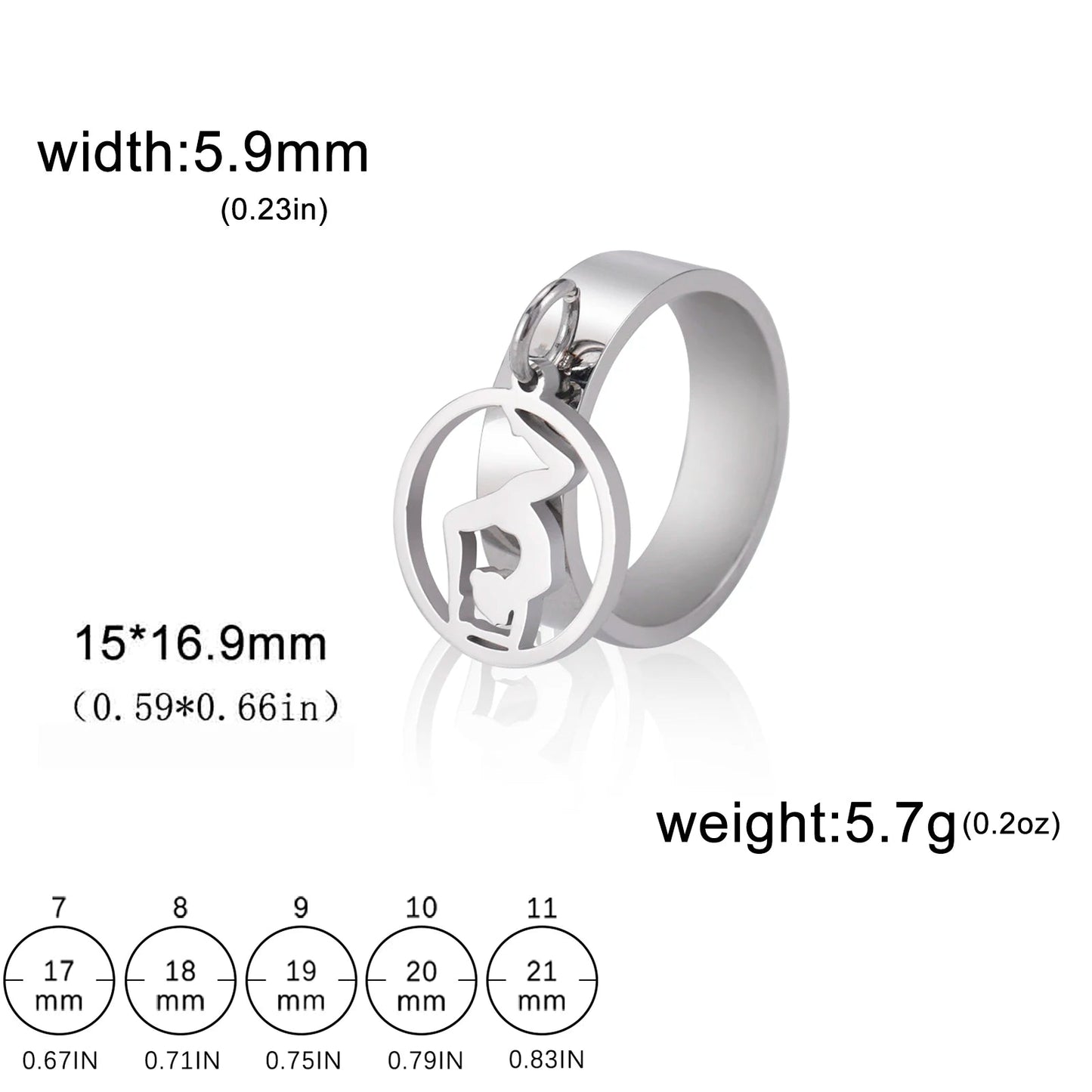 Bague Avec Pendentif Femme Acier Avec pendentif Fleur, Feuille Et Patte D'araignée - Bijoux De Lune