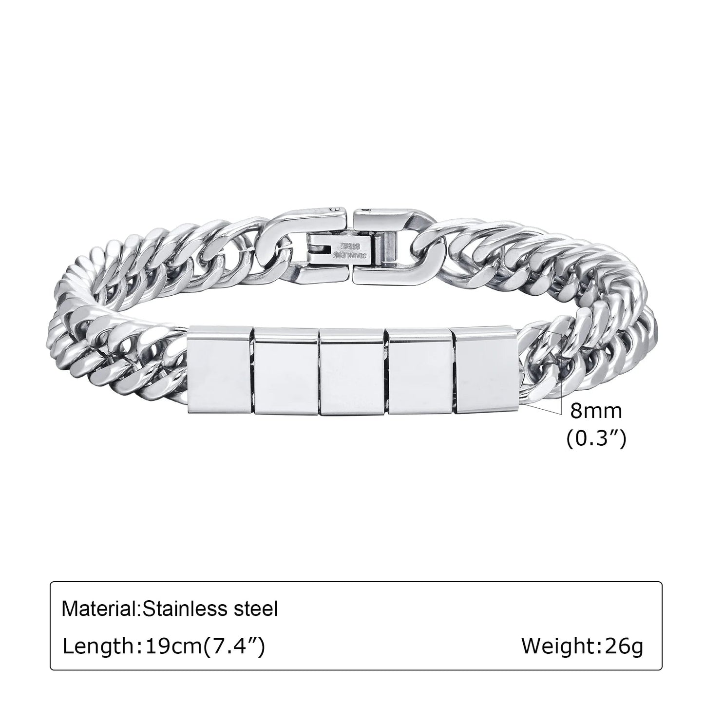 Bracelet En Acier Inoxydable Personnalisable Avec 2 à 6 Noms Gravés - Bijoux De Lune