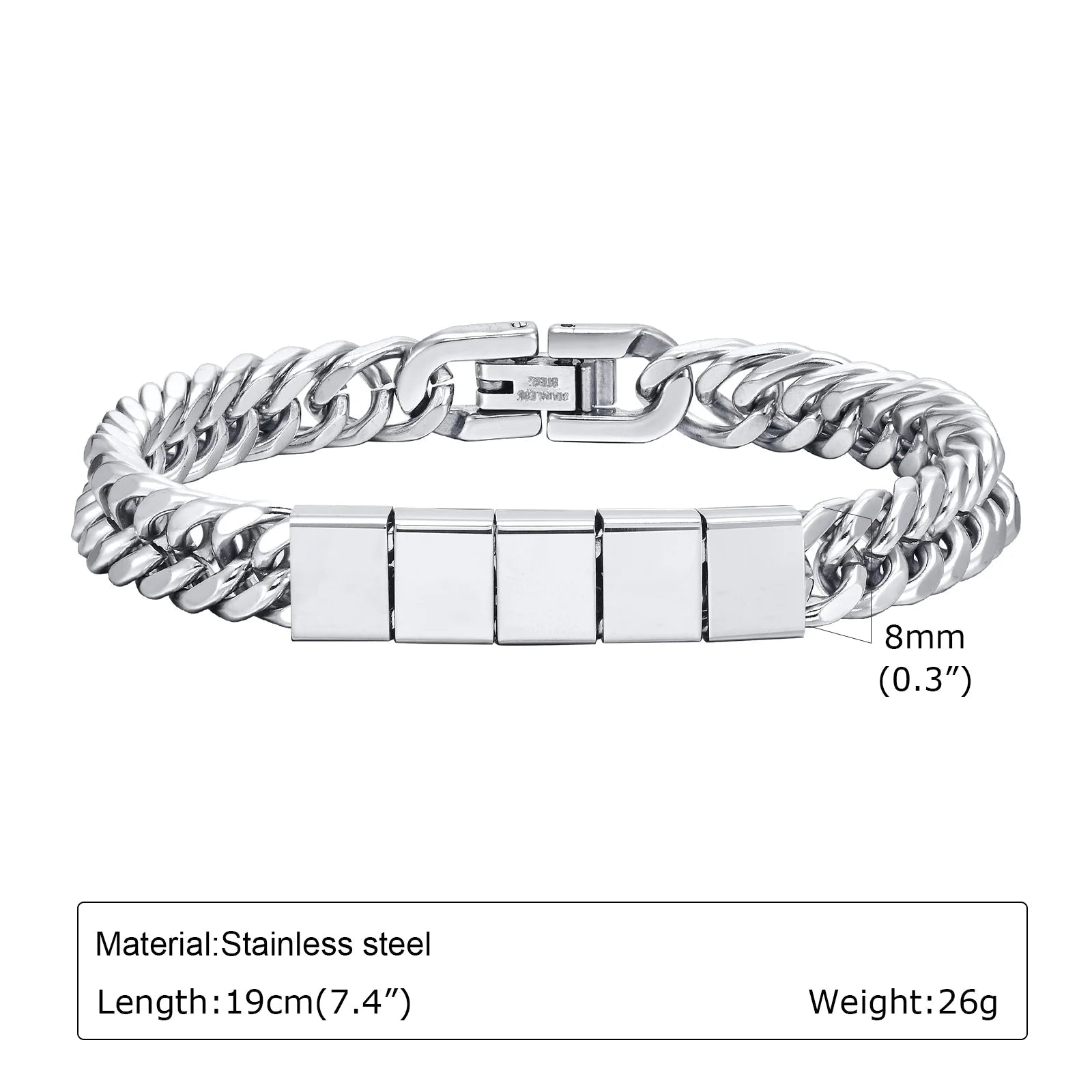 Bracelet En Acier Inoxydable Personnalisable Avec 2 à 6 Noms Gravés - Bijoux De Lune