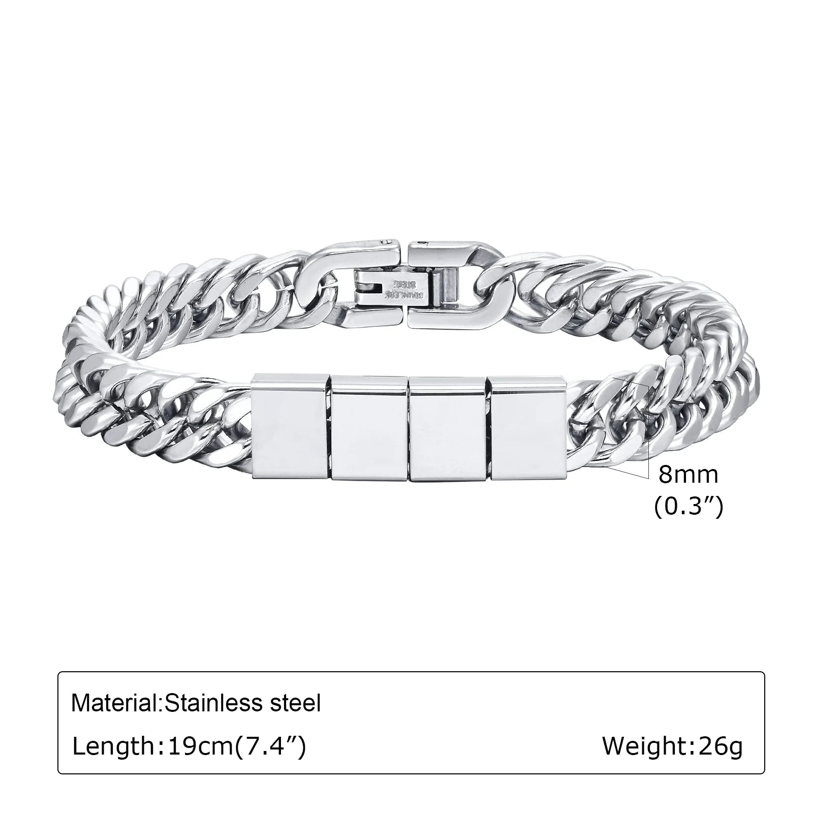 Bracelet En Acier Inoxydable Personnalisable Avec 2 à 6 Noms Gravés - Bijoux De Lune