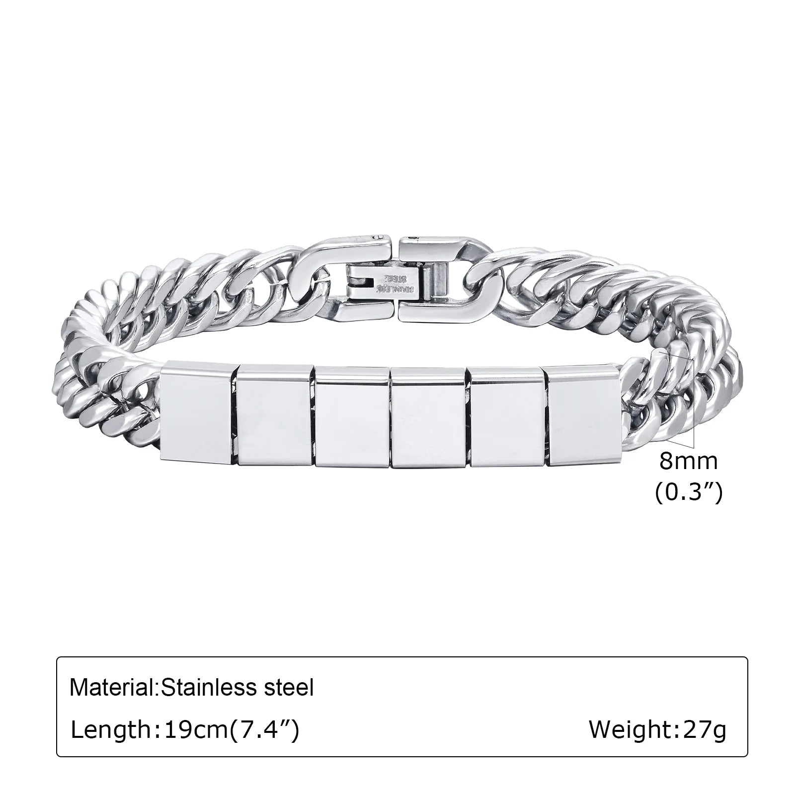 Bracelet En Acier Inoxydable Personnalisable Avec 2 à 6 Noms Gravés - Bijoux De Lune