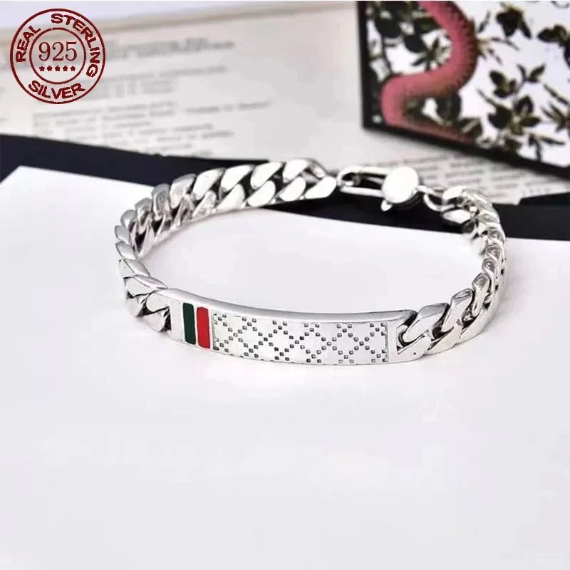Bracelet Homme Argent Luxe Rétro Fin Et Léger - Bijoux De Lune
