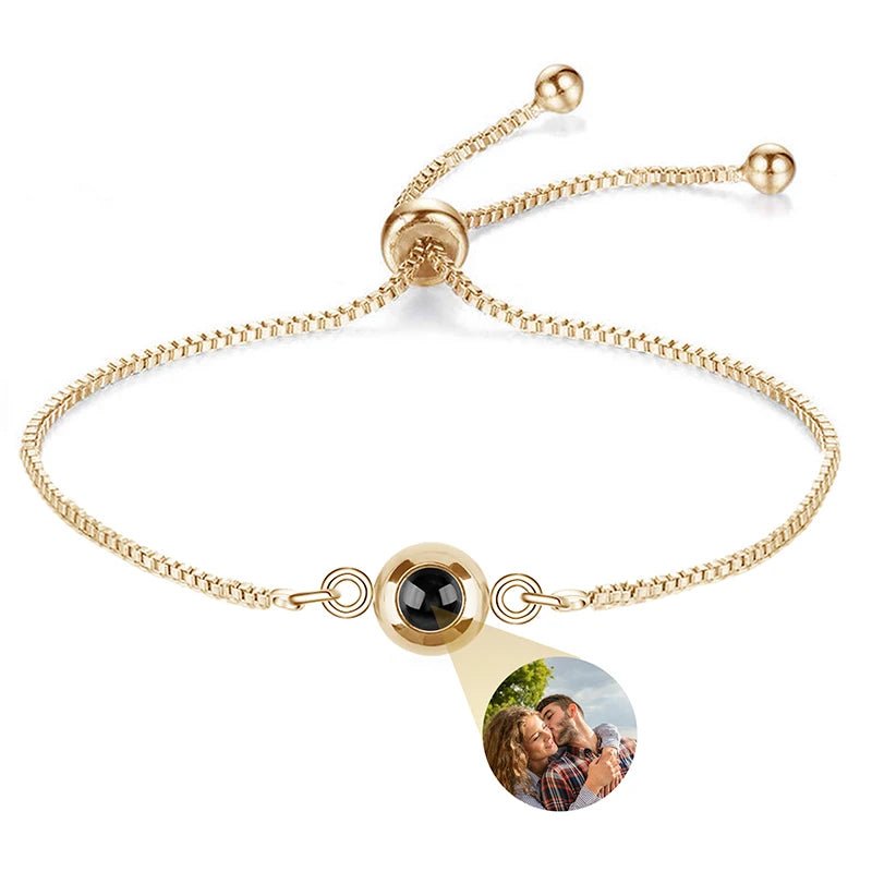 Bracelet Photo Projection Femmes Et Message "Je T'aime" En 100 Langues - Bijoux De Lune