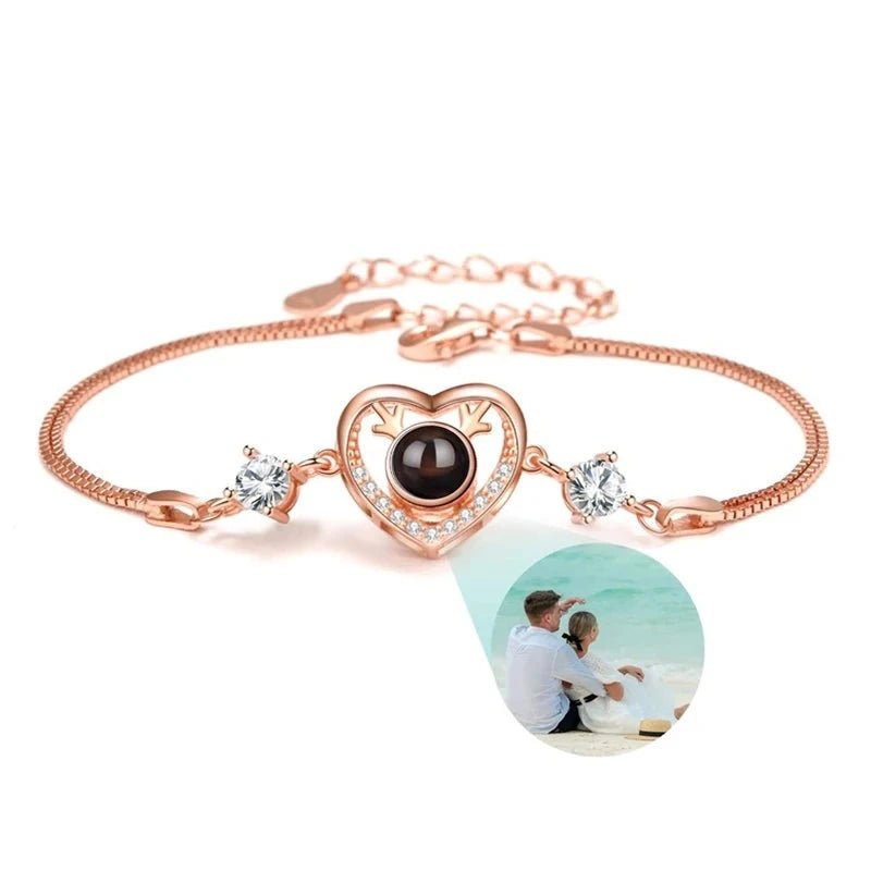 Bracelet Photo Projection Femmes Et Message "Je T'aime" En 100 Langues - Bijoux De Lune