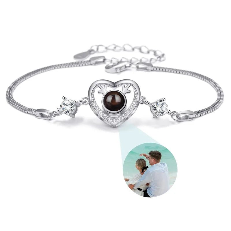 Bracelet Photo Projection Femmes Et Message "Je T'aime" En 100 Langues - Bijoux De Lune