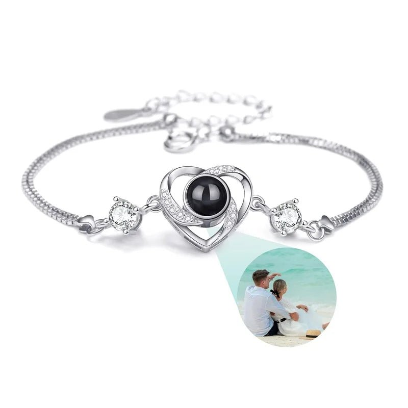 Bracelet Photo Projection Femmes Et Message "Je T'aime" En 100 Langues - Bijoux De Lune