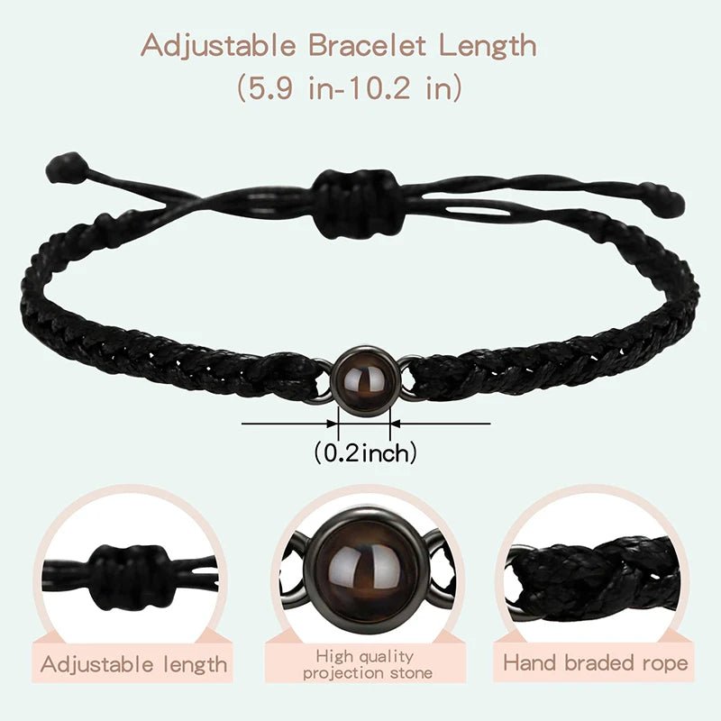 Bracelet Photo Projection Personnalisé Pour Femme Homme Et Couple - Bijoux De Lune