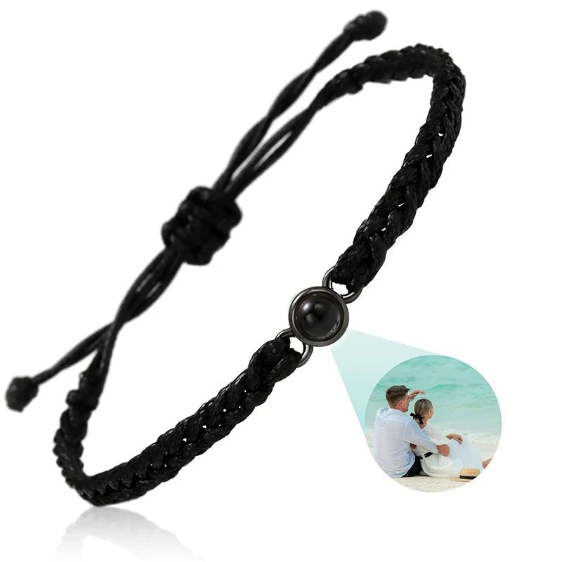 Bracelet Photo Projection Personnalisé Pour Femme Homme Et Couple - Bijoux De Lune