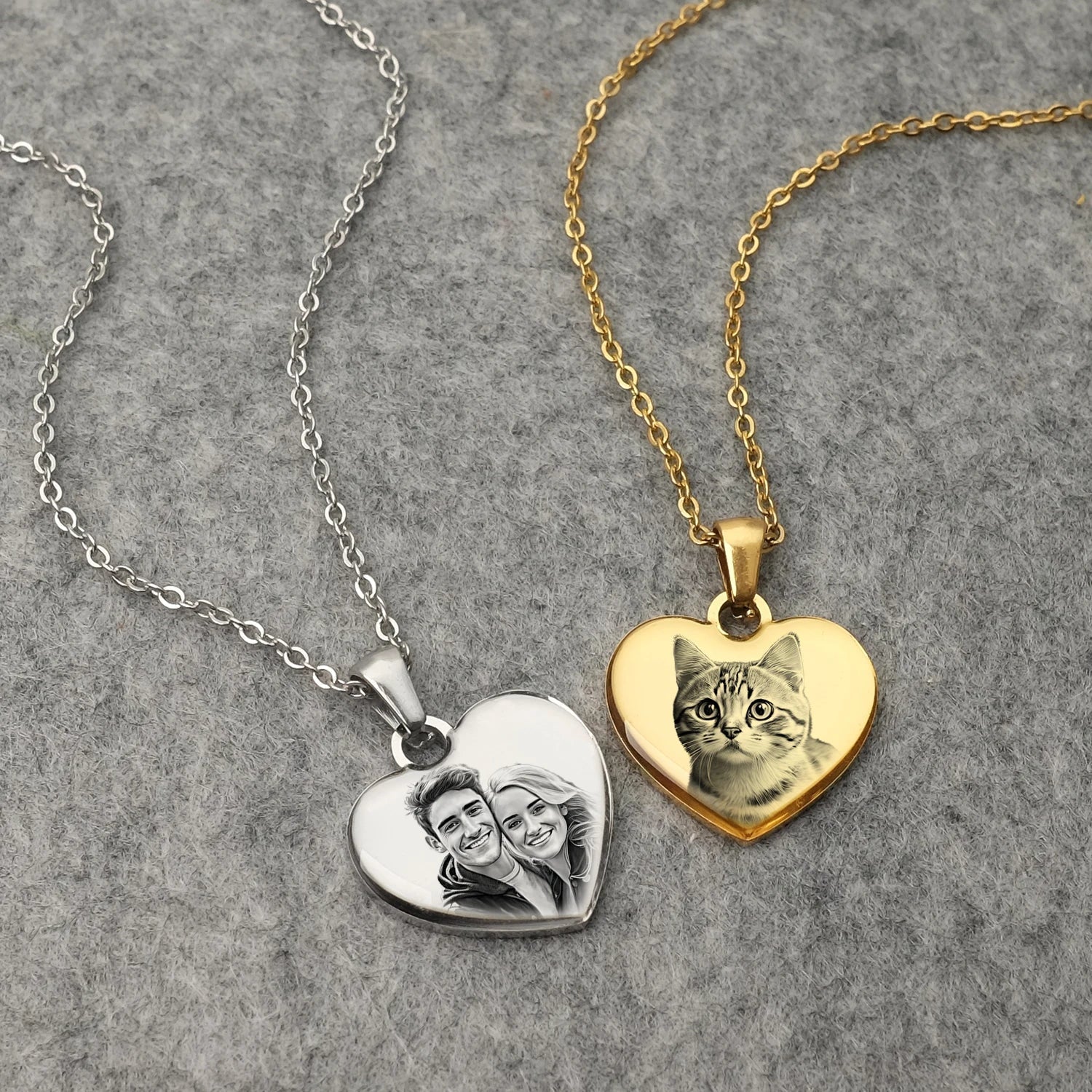 Collier Photo Personnalisé Coeur Medaillon - Bijoux De Lune