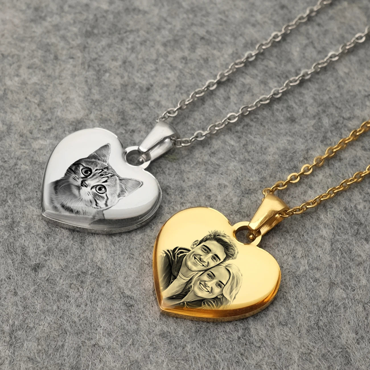 Collier Photo Personnalisé Coeur Medaillon - Bijoux De Lune