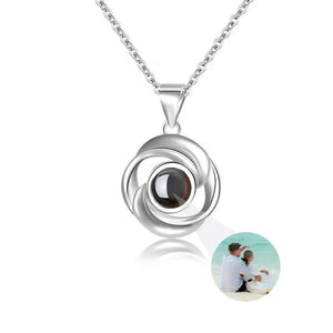 Collier Photo Personnalisé De Projection Femme Fleur De Rose