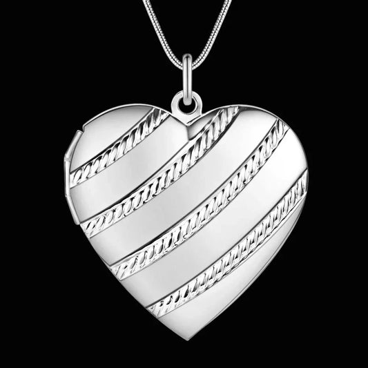 Médaillon Photo Coeur en Argent 925 - Bijoux De Lune