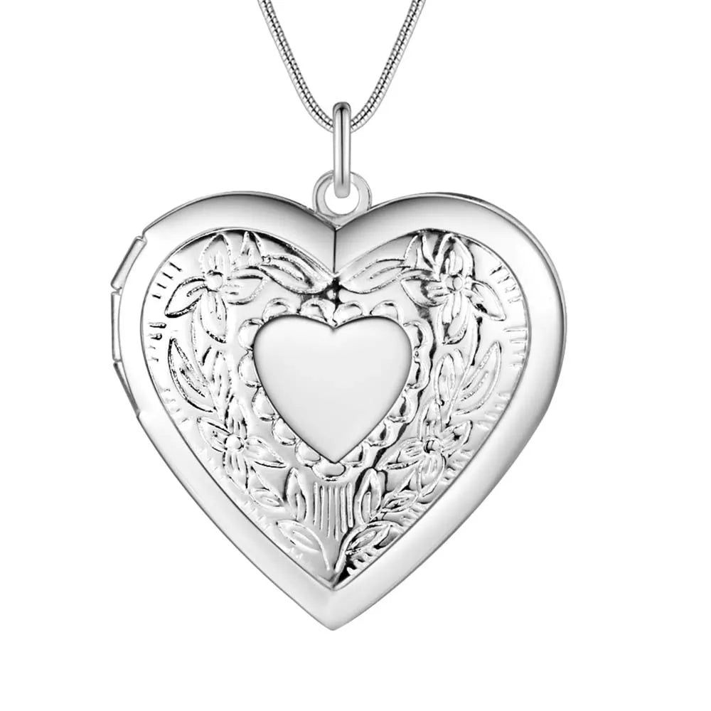 Médaillon Photo Pendentif Ovale Argent Motif Abstrait Brodé - Bijoux De Lune