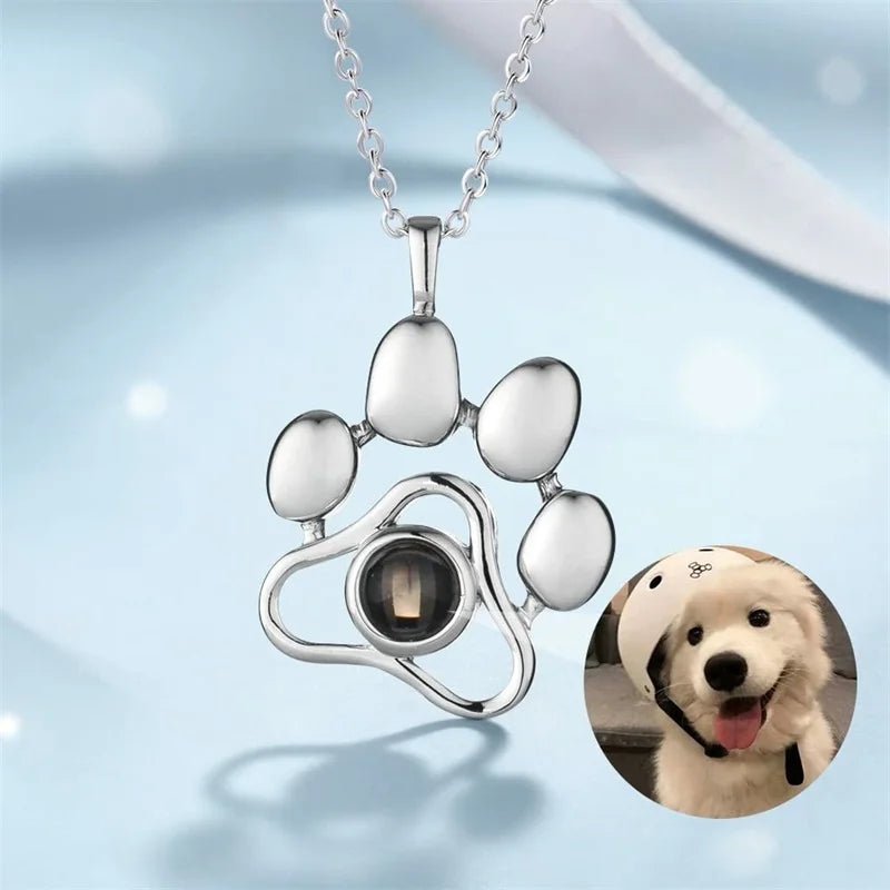 Pendentif Personnalisé Avec Projection Photo En Forme De Patte De Chien - Bijoux De Lune